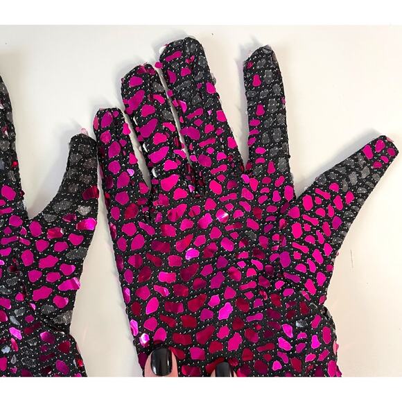 Bronx and Banco Juliette Lace Up Mini Dress & Gloves in Pink & Purple Size L - Picture 13 of 16